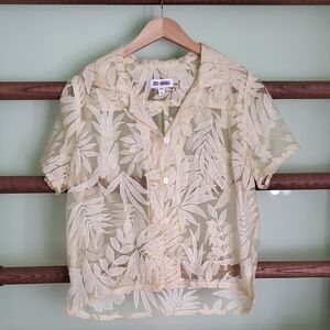 Floral Sheer Cream Blouse